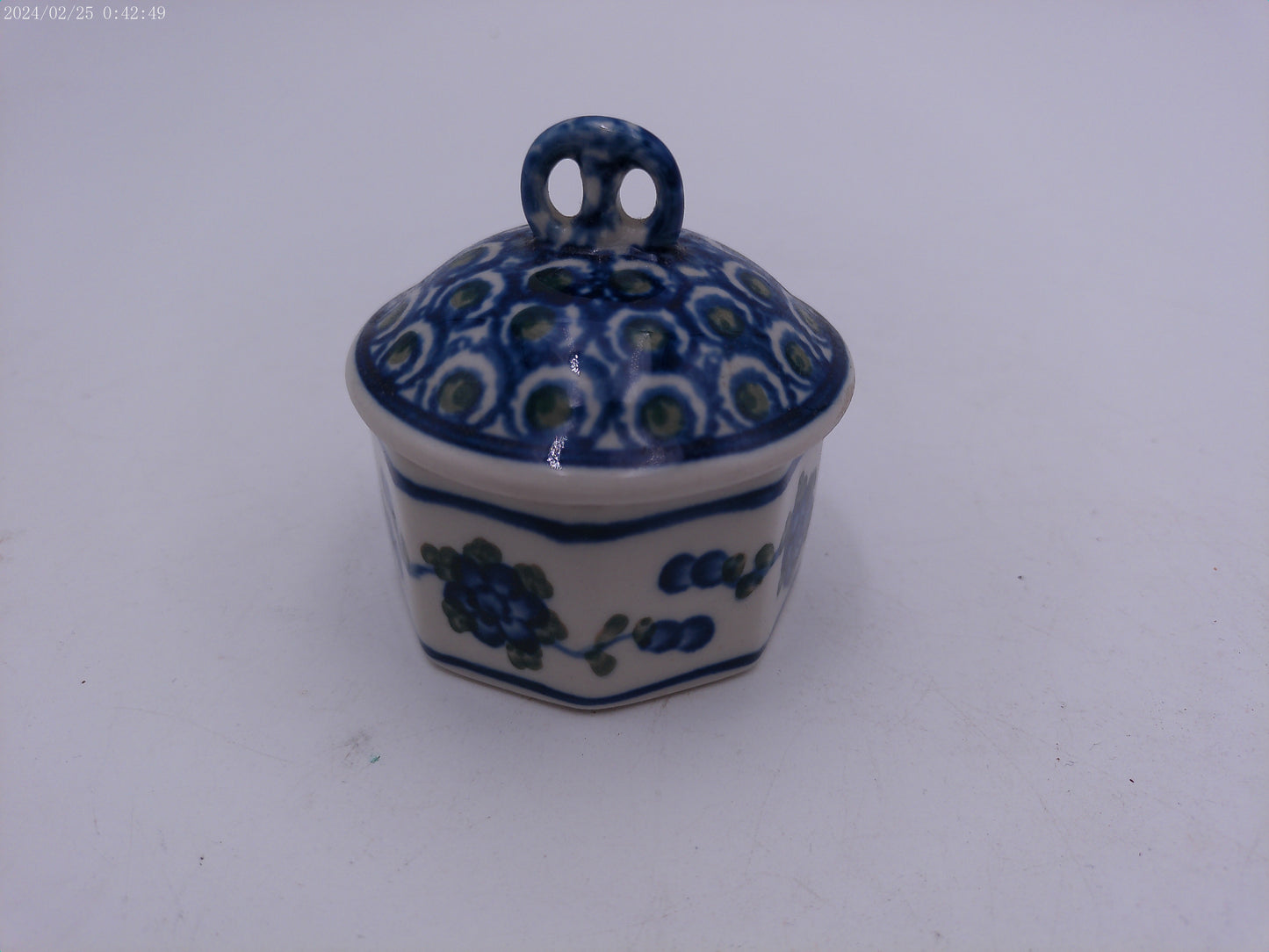 Mini Pretzel Box  Jar -Ceramic Painted  MCP Three Sisters