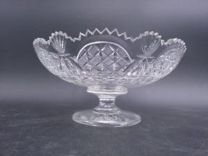 Crystal Glass Bowl Glass Compote Pedestal Bowl Vintage