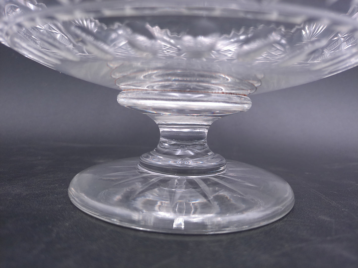 Crystal Glass Bowl Glass Compote Pedestal Bowl Vintage