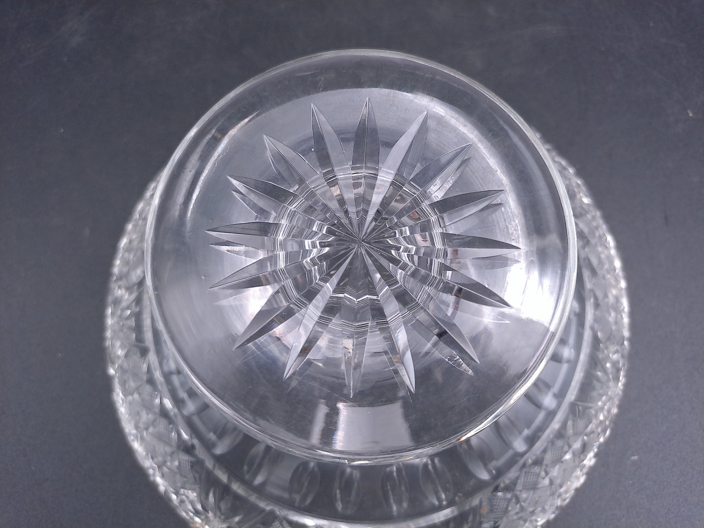 Crystal Glass Bowl Glass Compote Pedestal Bowl Vintage