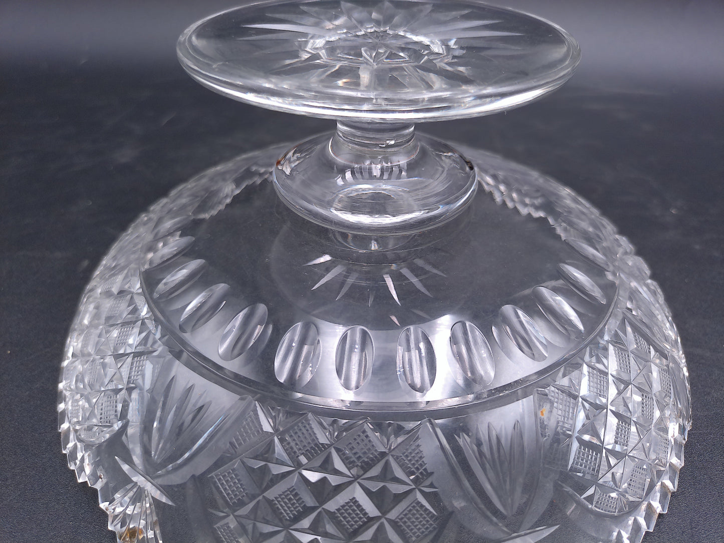 Crystal Glass Bowl Glass Compote Pedestal Bowl Vintage