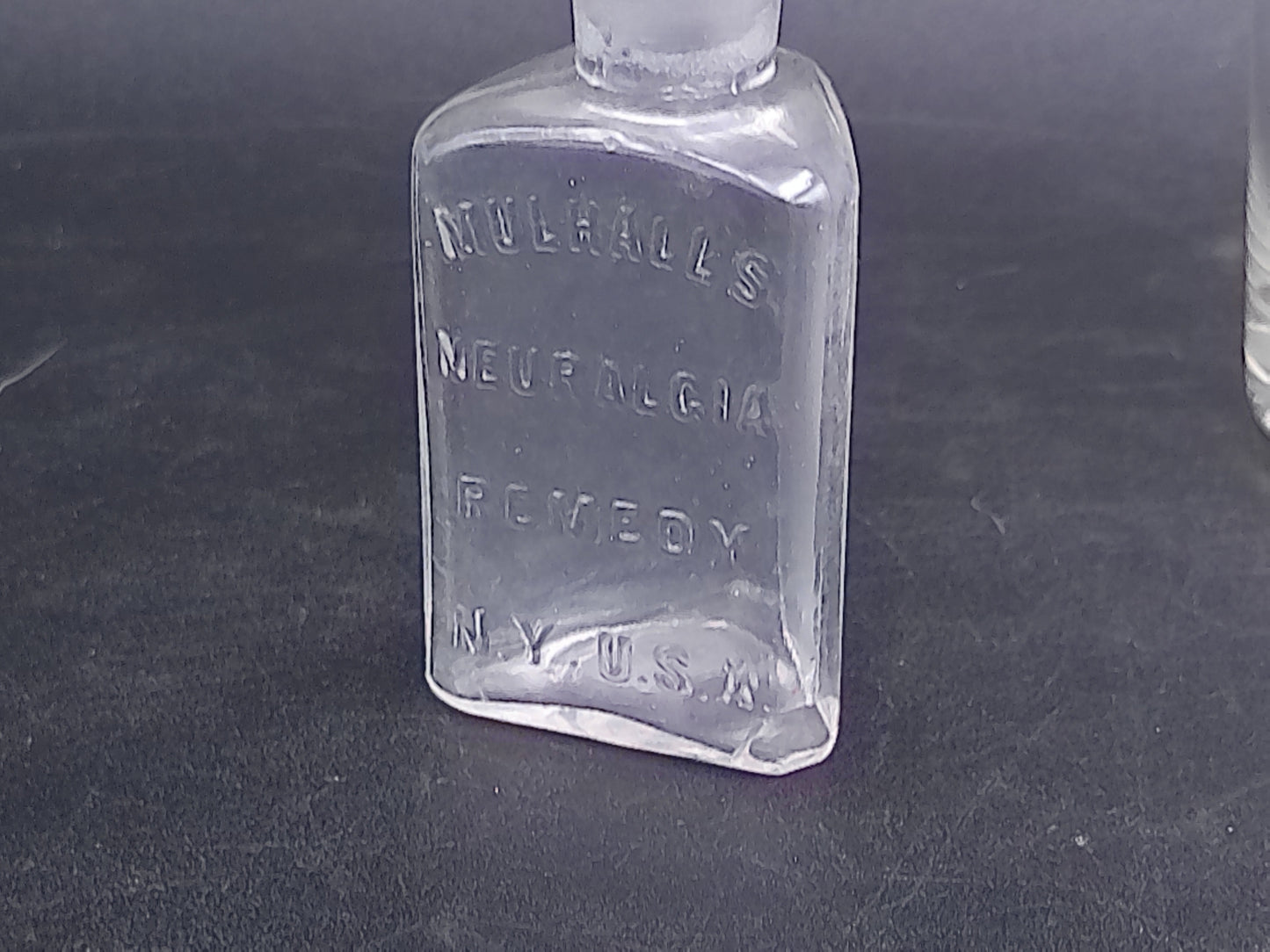 Glass Vase and Mudhalls Remedy Glass Bottle Vintage