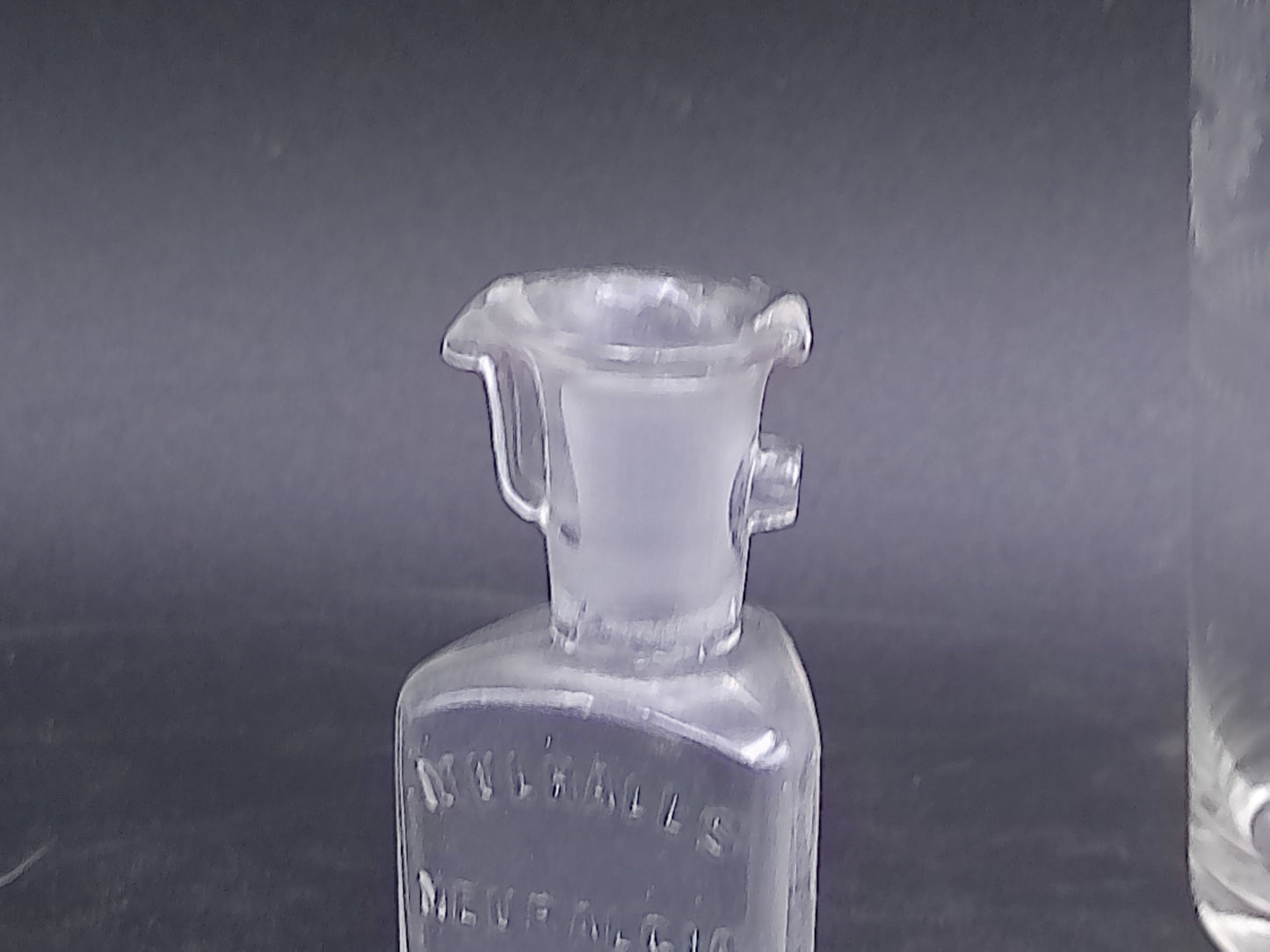 Glass Vase and Mudhalls Remedy Glass Bottle Vintage