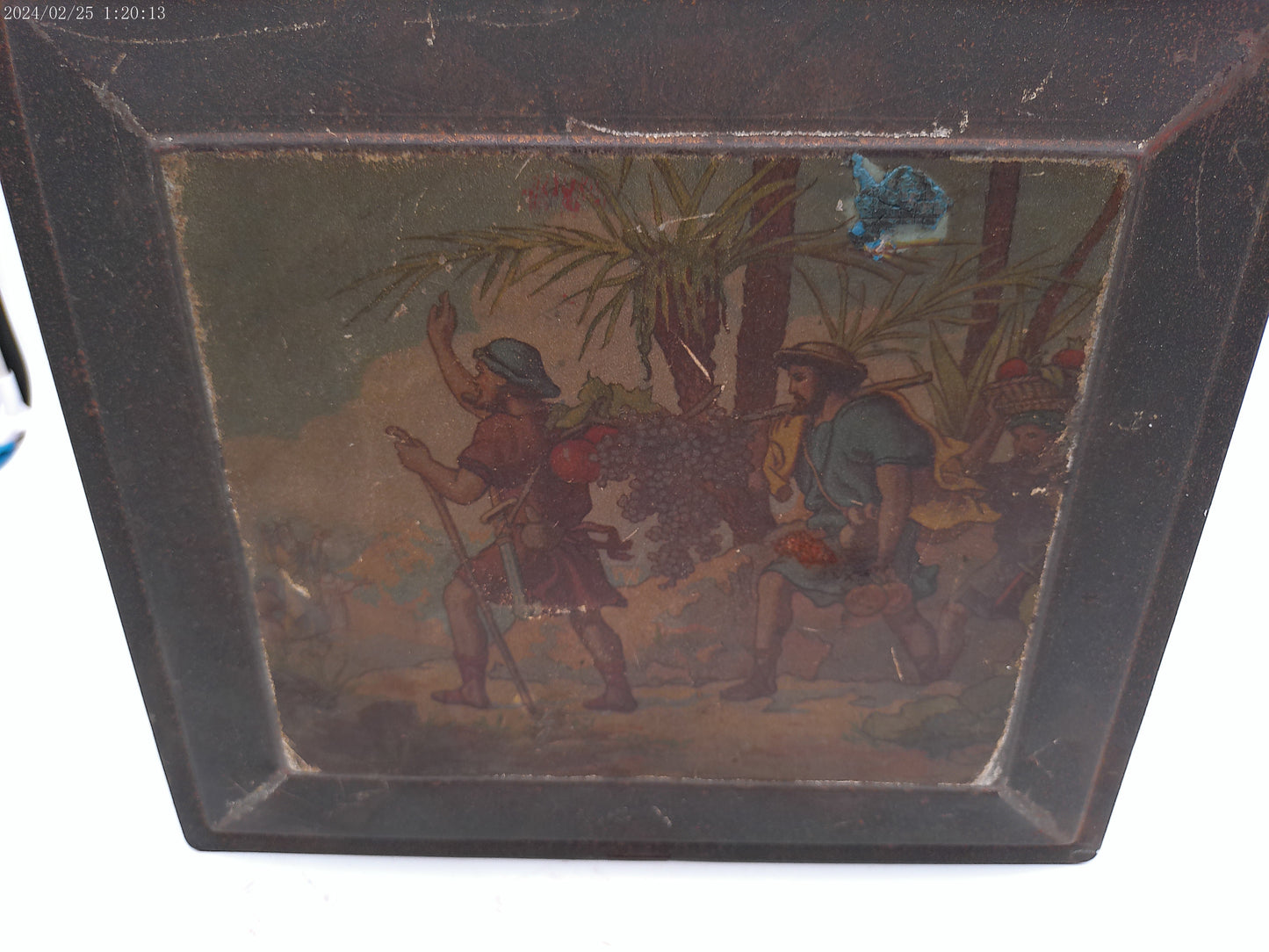 Very old Metal Box with Painting on top