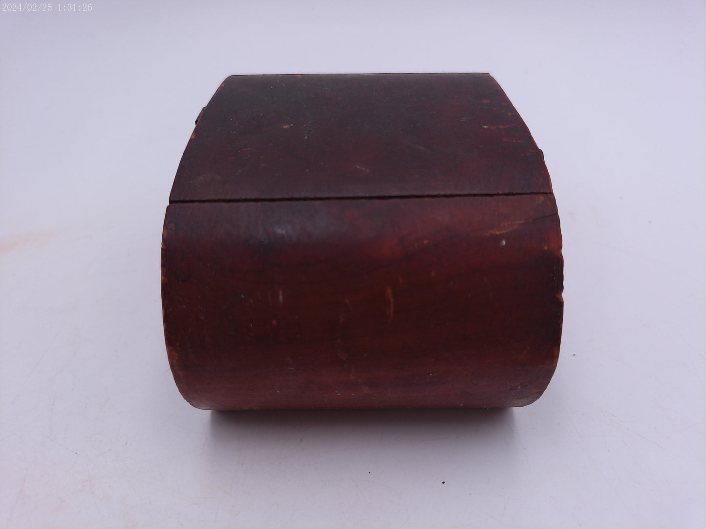 Vintage Cedar Box Curved Art Deco Shape Trinket