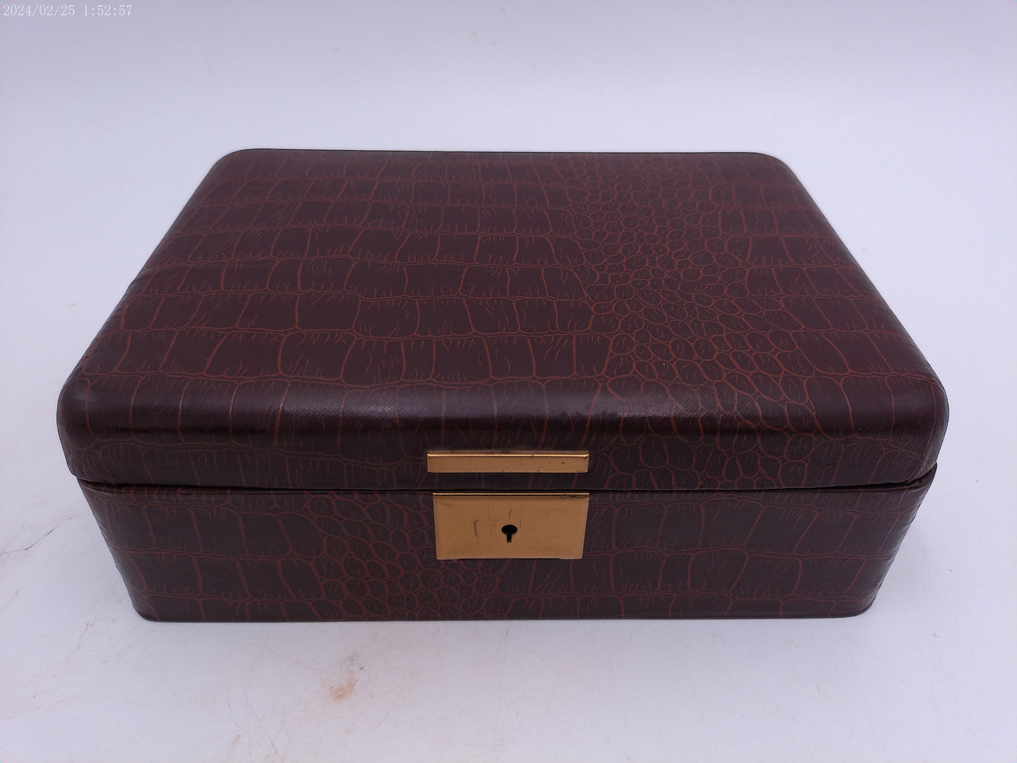 Vintage Farrington Texol Covered Metal Jewelry Box