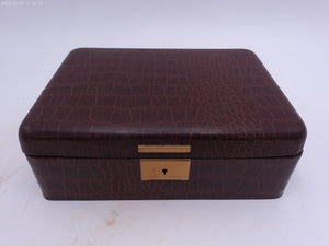 Vintage Farrington Texol Covered Metal Jewelry Box