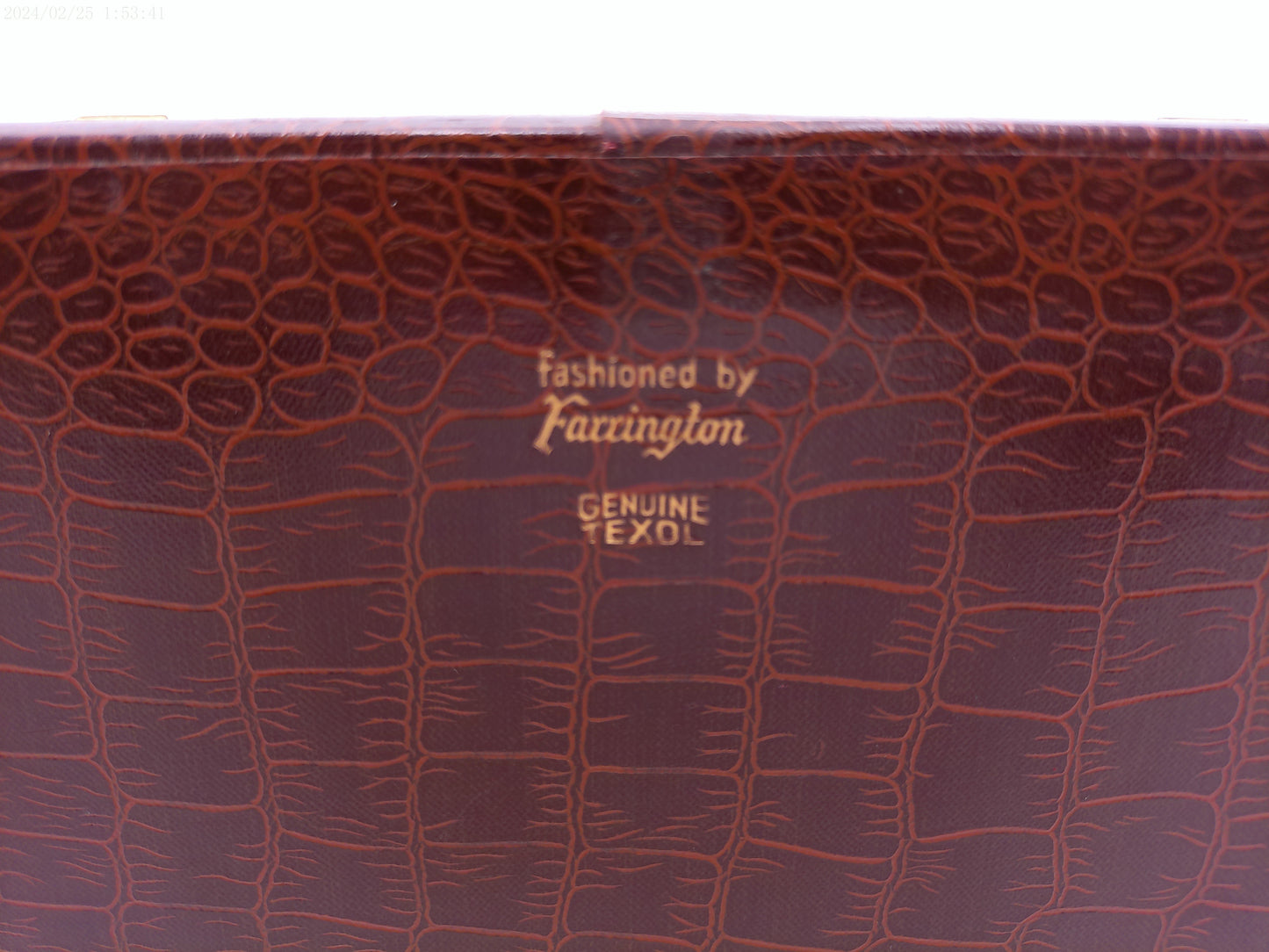 Vintage Farrington Texol Covered Metal Jewelry Box