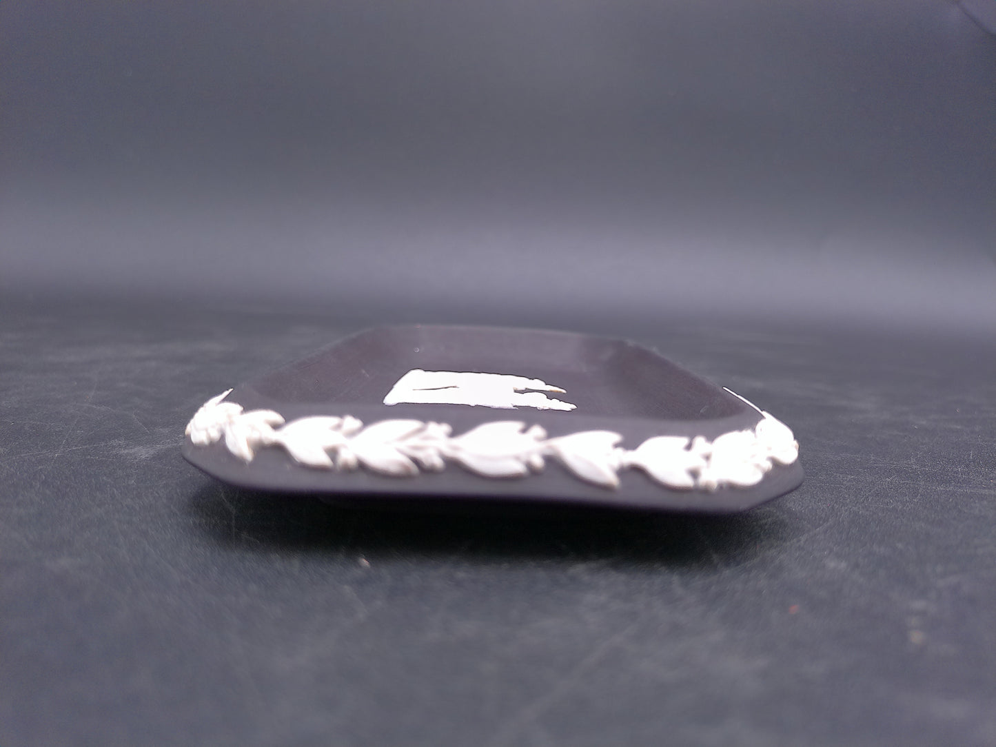 Wedgwood Black Jasperware Rectangular Tray Dish Made in  England