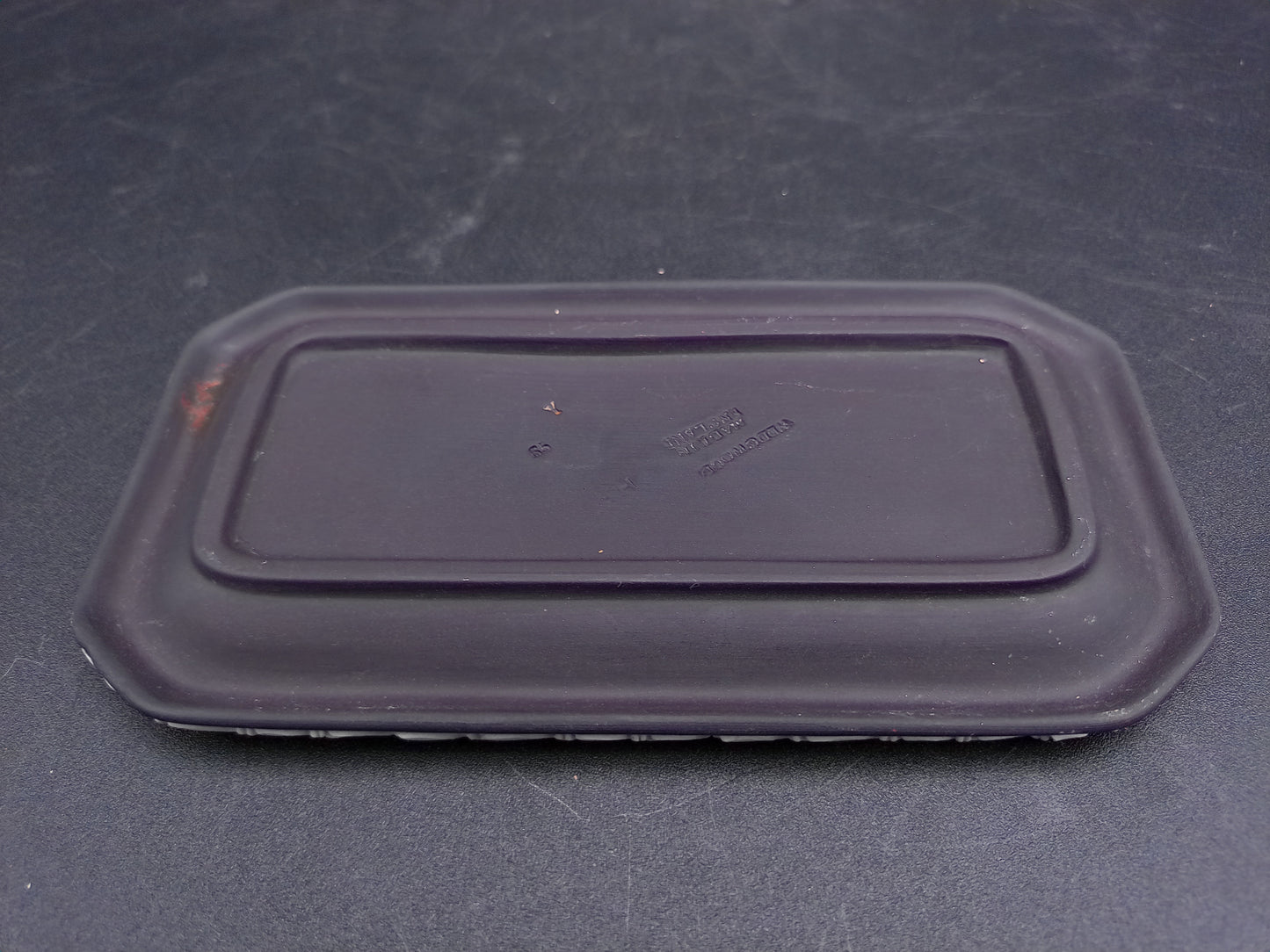 Wedgwood Black Jasperware Rectangular Tray Dish Made in  England