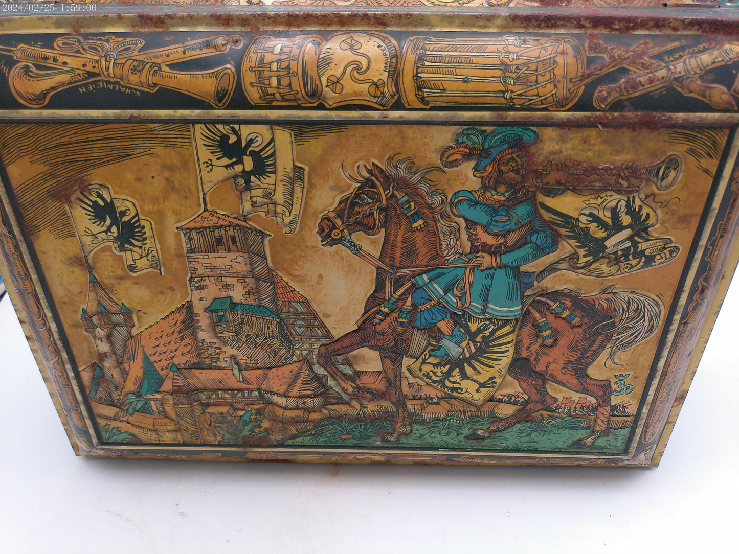 Antique Vintage Large Lebkuchenfabrik Biscuit Cookie Tin Nurnberg E.Otto Schmidt