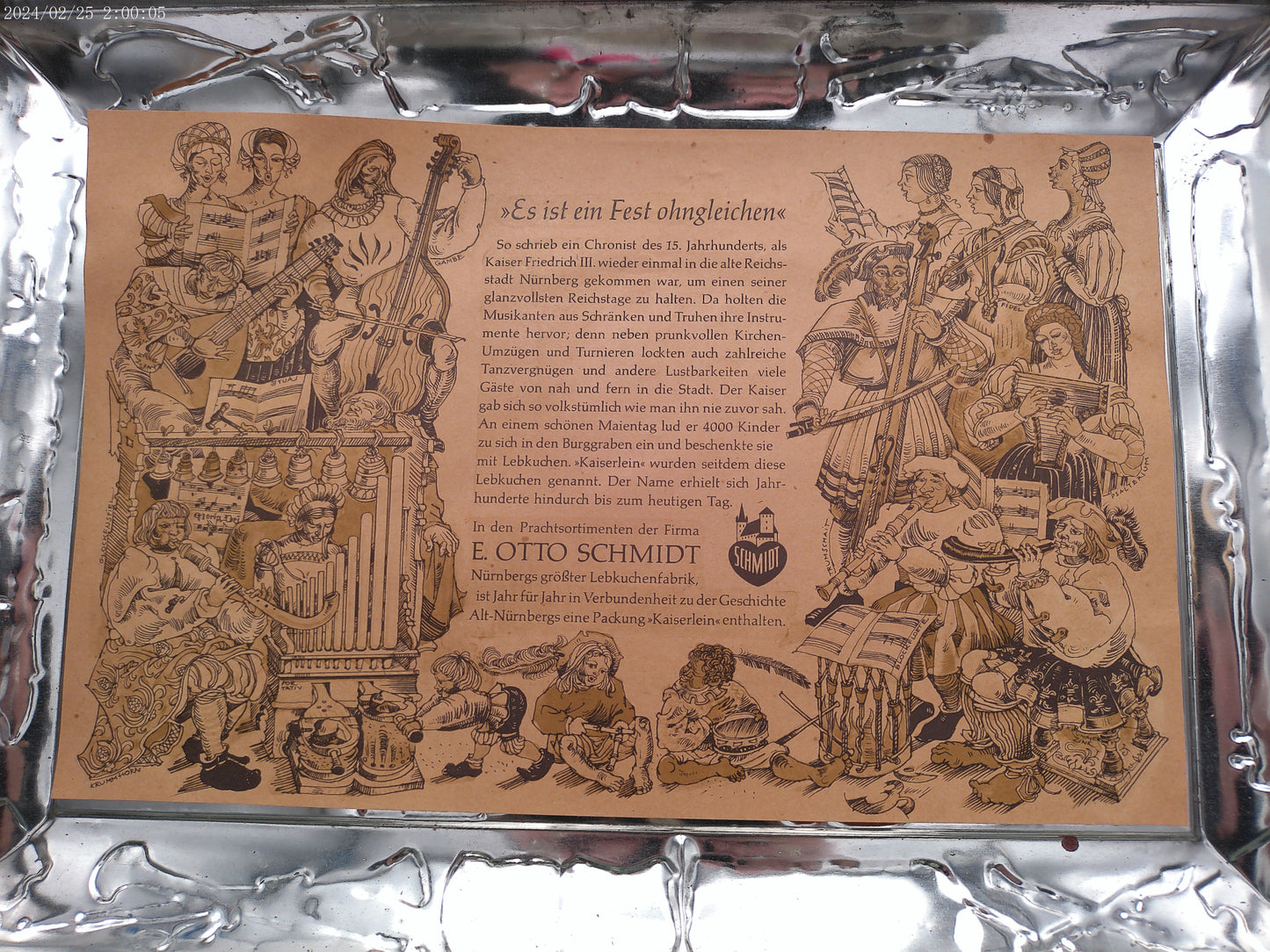 Antique Vintage Large Lebkuchenfabrik Biscuit Cookie Tin Nurnberg E.Otto Schmidt