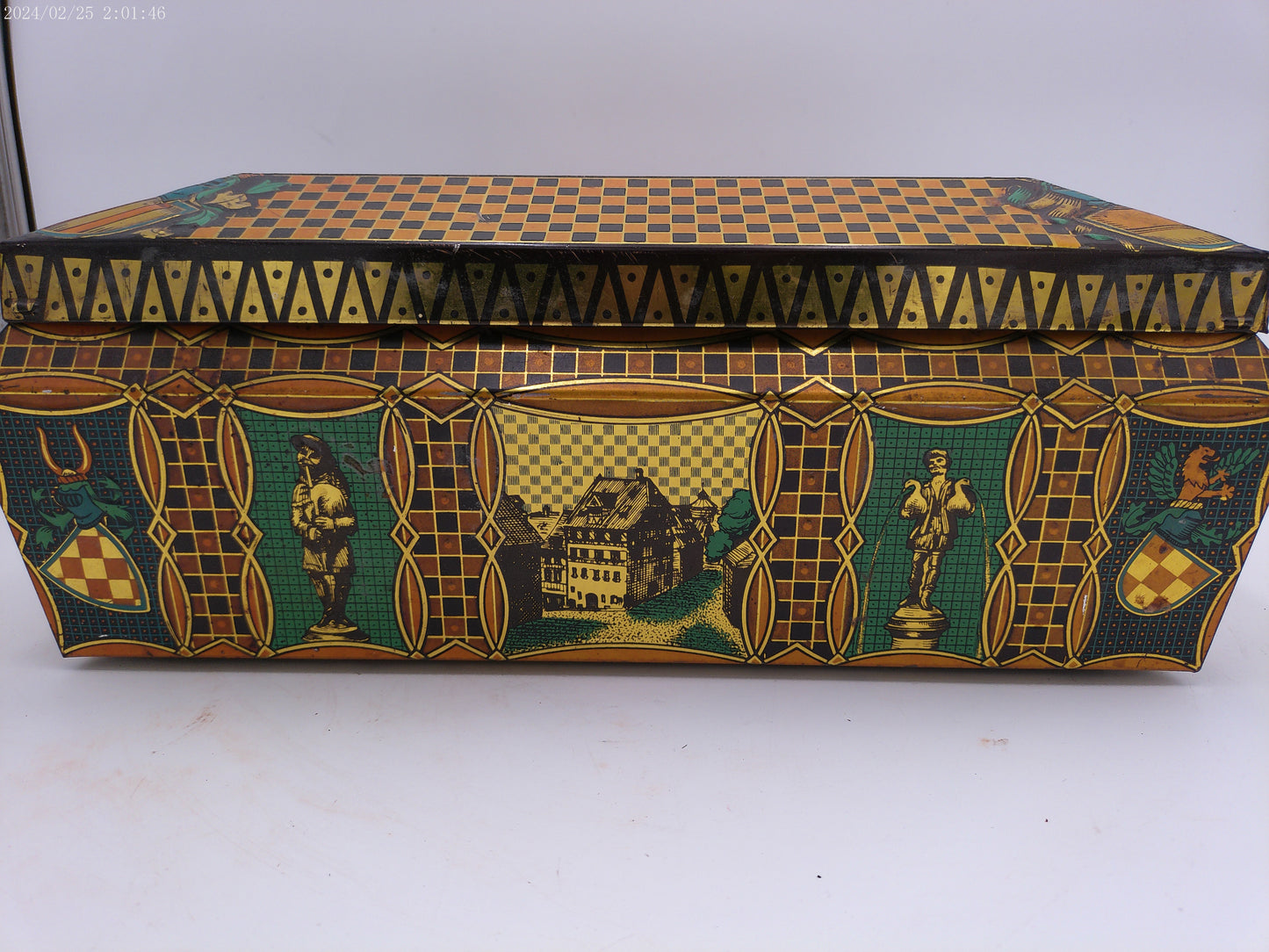 Antique Vintage Large German Biscuit Cookie Tin Nurnberg E. Otto Schmidt