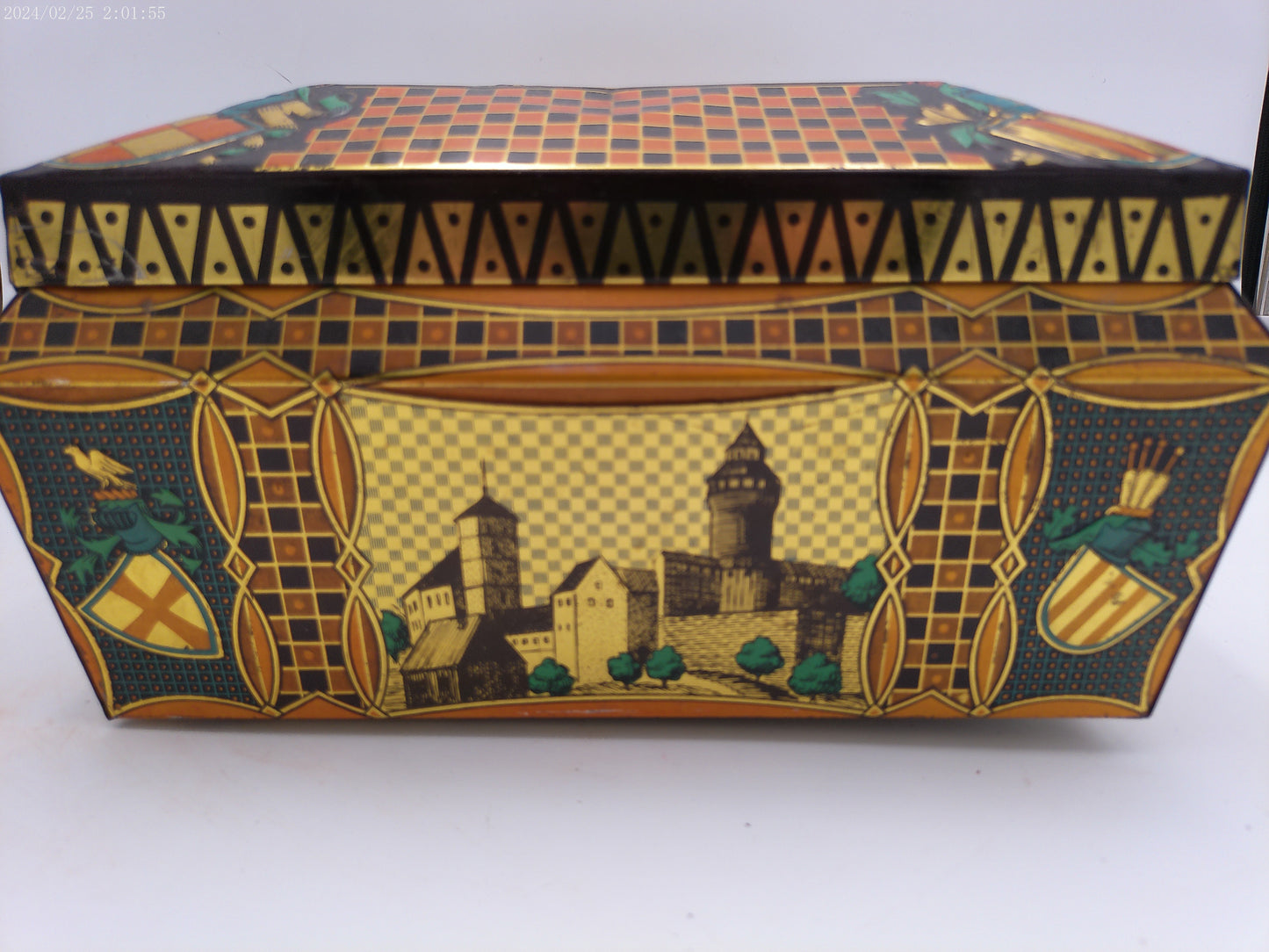 Antique Vintage Large German Biscuit Cookie Tin Nurnberg E. Otto Schmidt