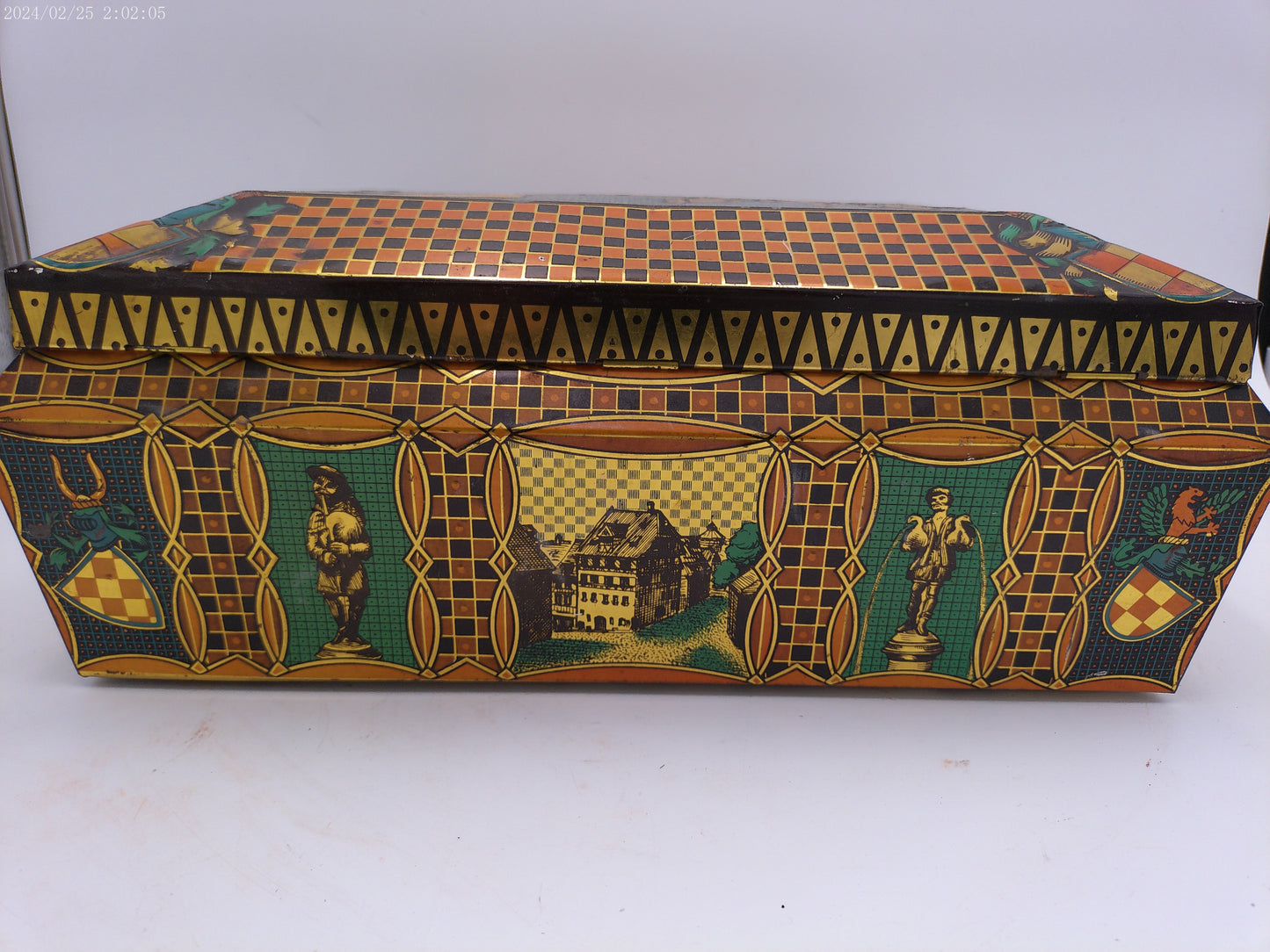 Antique Vintage Large German Biscuit Cookie Tin Nurnberg E. Otto Schmidt