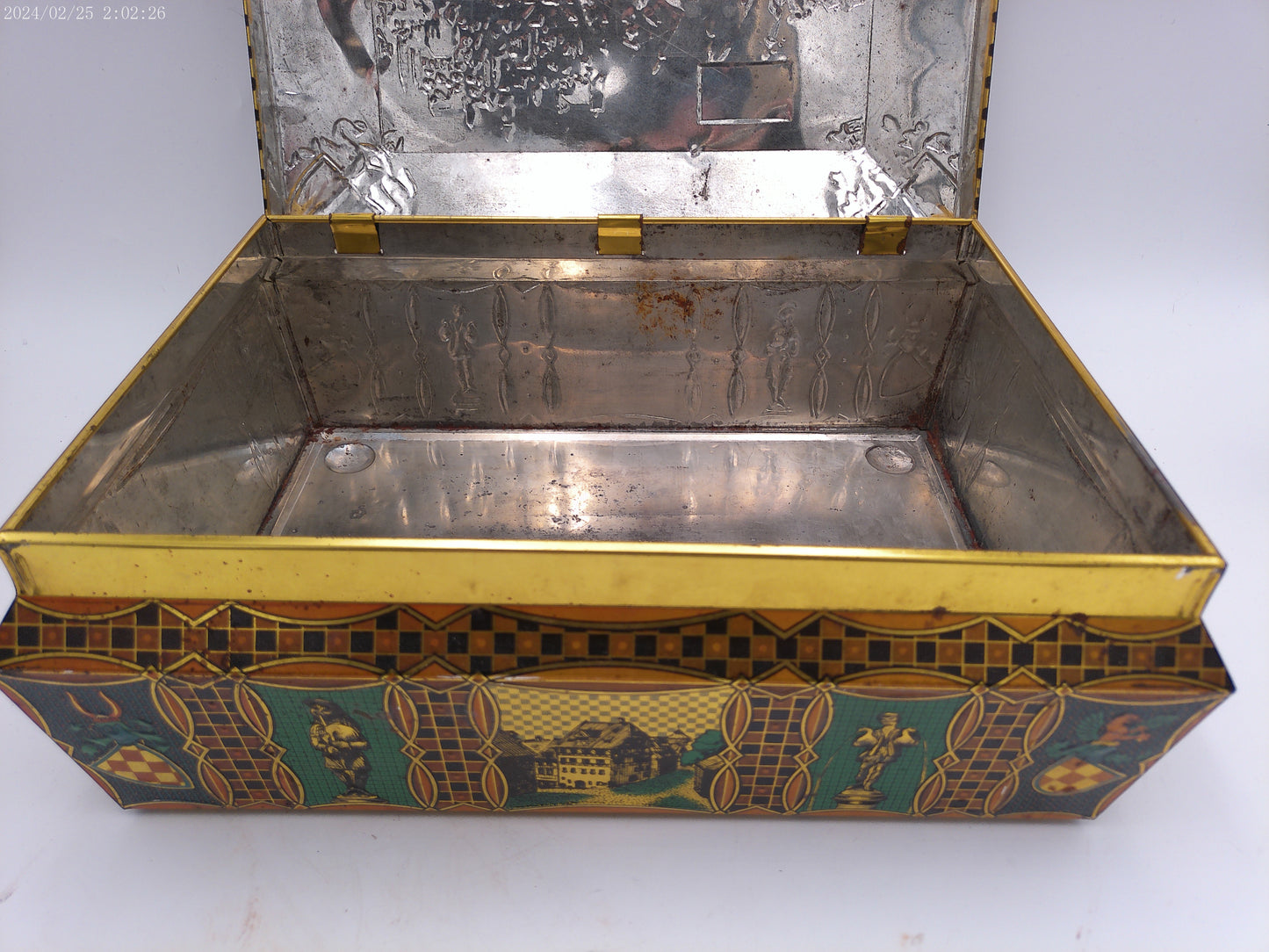 Antique Vintage Large German Biscuit Cookie Tin Nurnberg E. Otto Schmidt