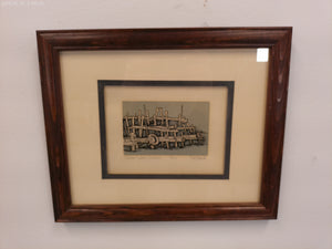 Art Chain Lakes Docks Print Framed