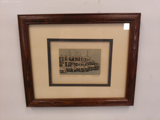 Art Chain Lakes Docks Print Framed