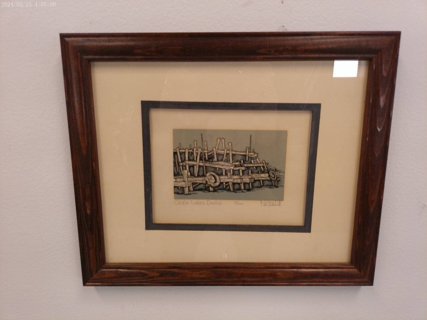 Art Chain Lakes Docks Print Framed