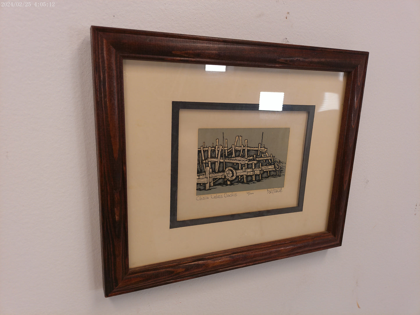 Art Chain Lakes Docks Print Framed