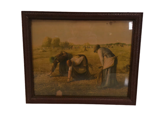 Art  print Antique Artist J.F. Millet Peasant Women Gleaners Picking wheat in a Field