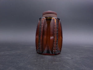 Small Glass Bottle with Metal Twist on Lid Vintage