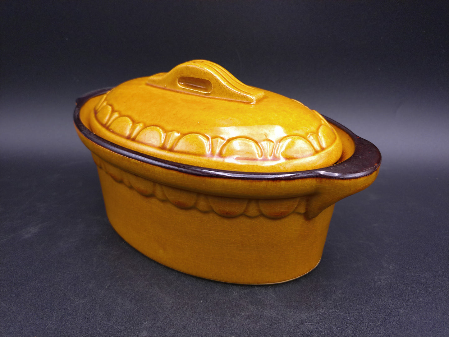 Large French Bourguignon Oval Ovenproof Casserole Dish with Lid