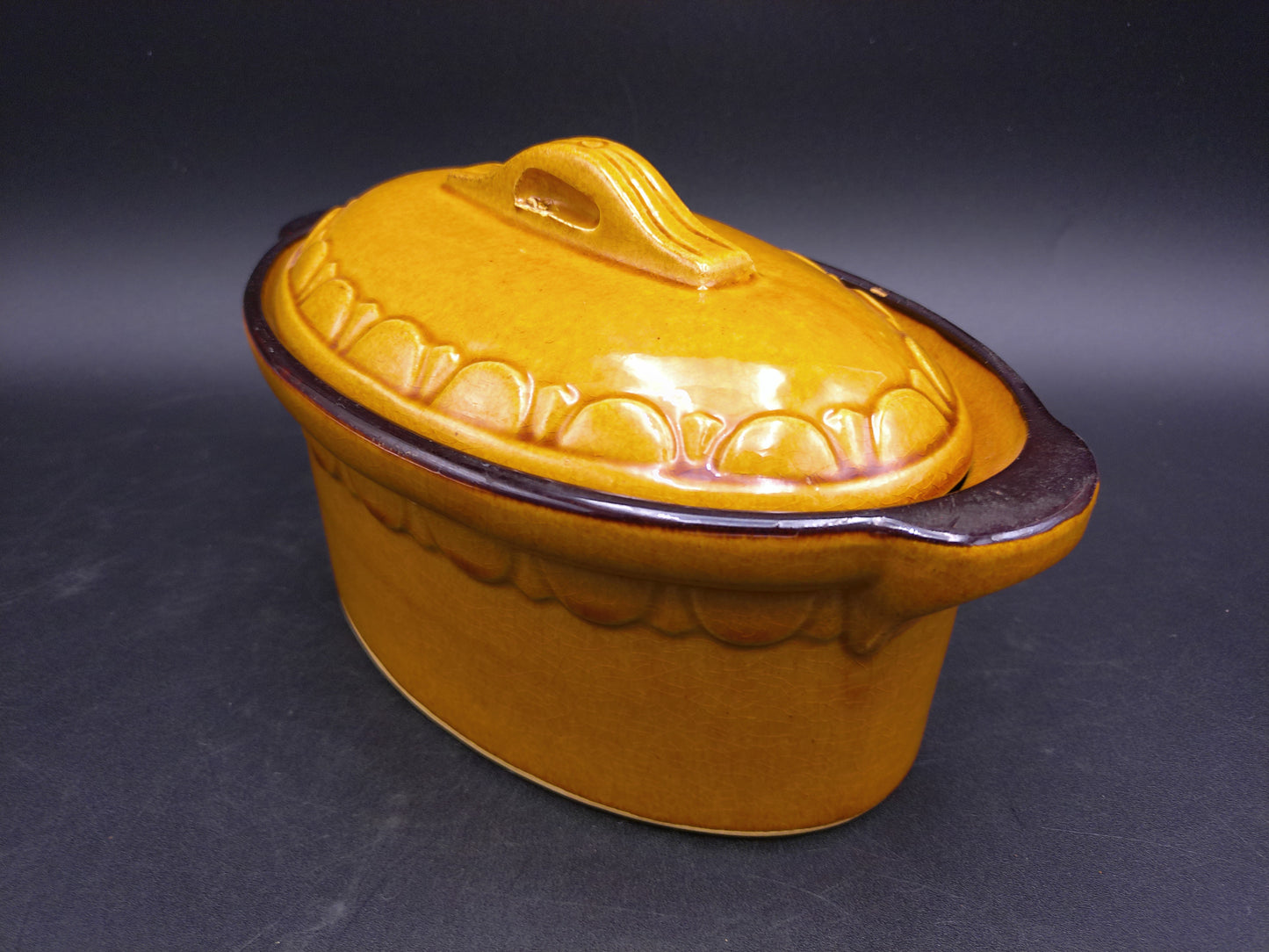 Large French Bourguignon Oval Ovenproof Casserole Dish with Lid