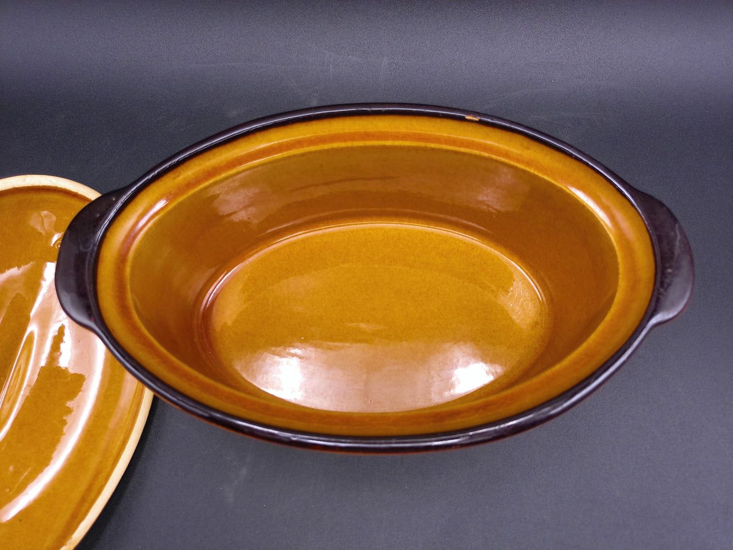 Large French Bourguignon Oval Ovenproof Casserole Dish with Lid