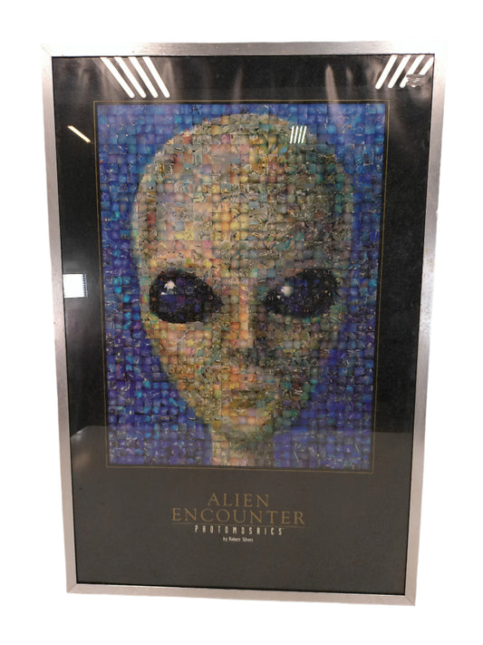 Art Alien Encounter Photomosaics By Robert Silvers Framed with glass Print