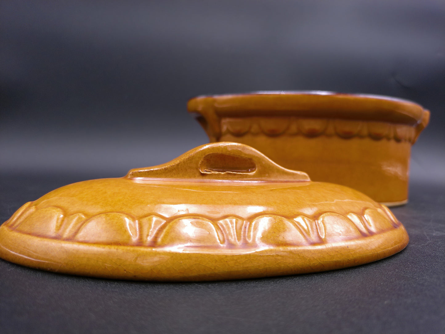 Large French Bourguignon Oval Ovenproof Casserole Dish with Lid