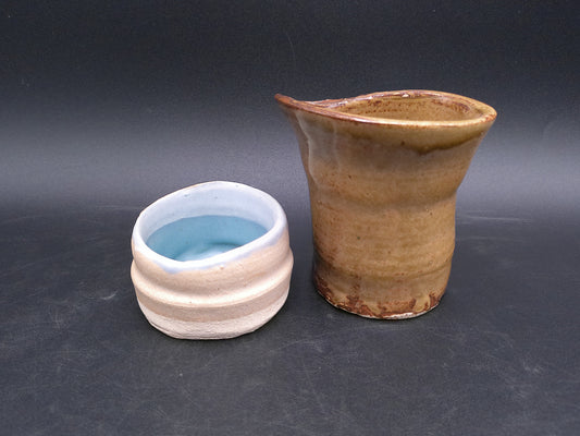 Pottery Lot of 2 Vases Bowls 2008 Marked MCBS
