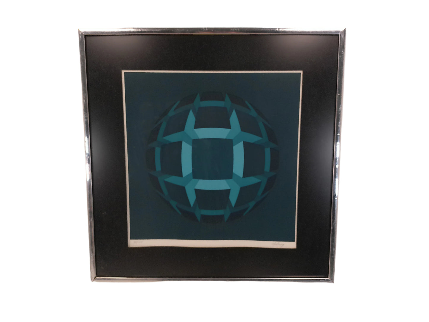 Art by Brian Halsey Centroid (30/125), 1975  signed Serigraph Framed paperwork