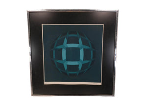 Art by Brian Halsey Centroid (30/125), 1975  signed Serigraph Framed paperwork