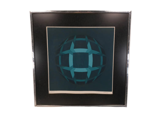 Art by Brian Halsey Centroid (30/125), 1975  signed Serigraph Framed paperwork
