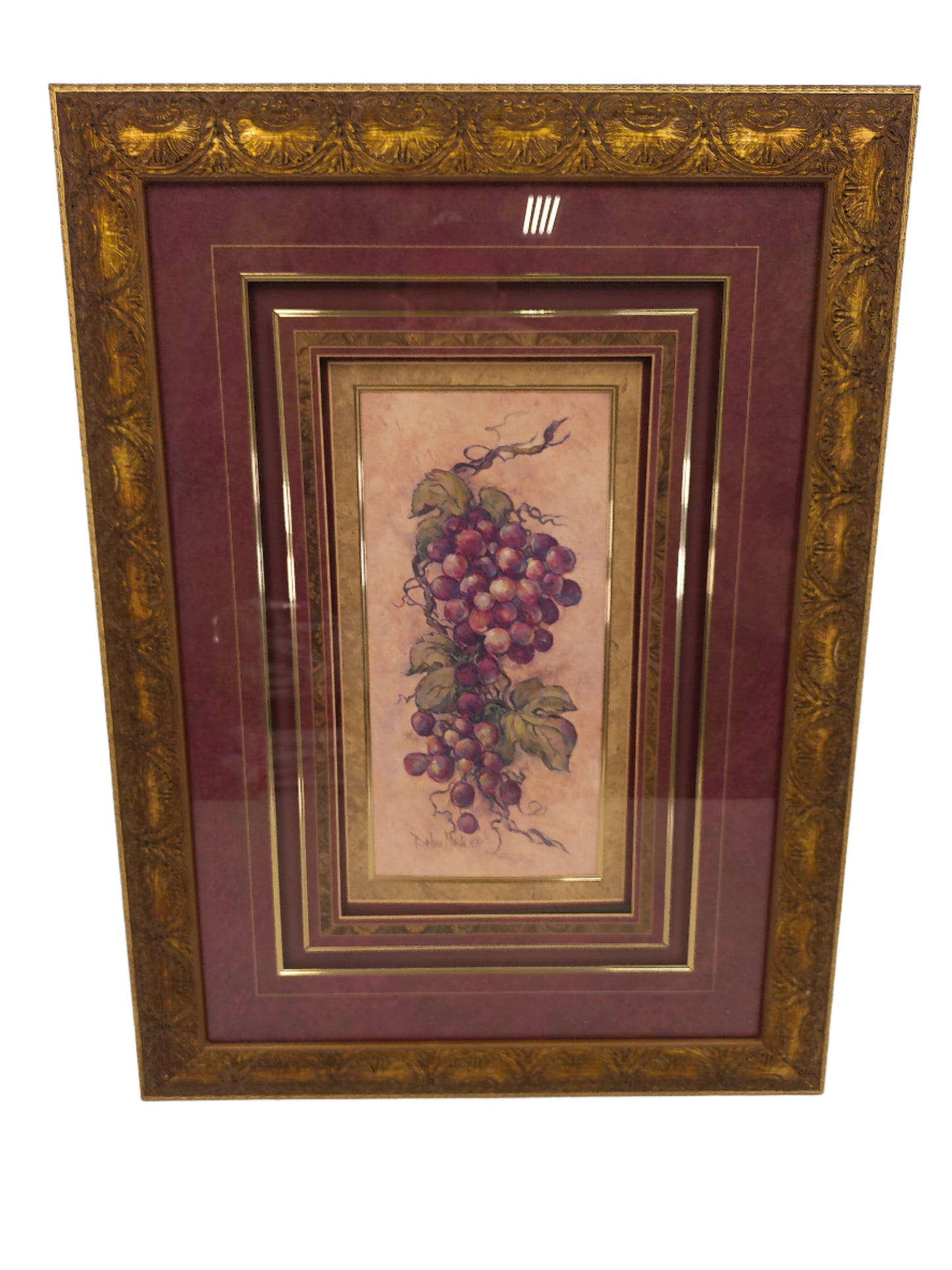 Art Grapevine II By Artist Barbara Mock Beautiful Layered Frame glass