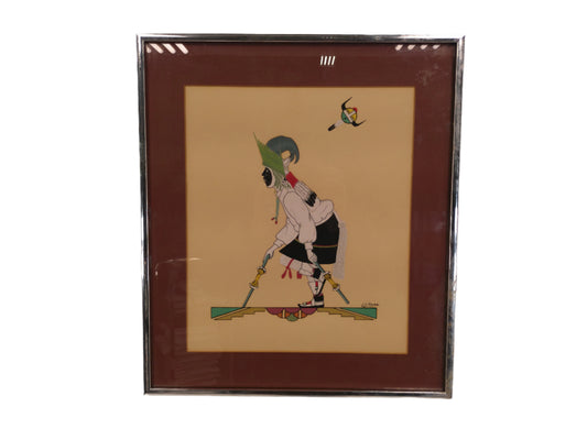 Art by J.D. Roybal American Indian using Silk printing Metal Frame