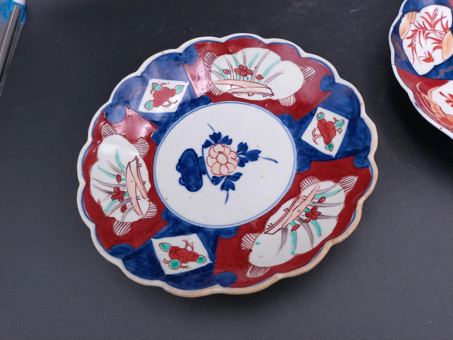Japanese Imari Plate  Lot of 2 Plates  Hand Painted Porcelain Antique