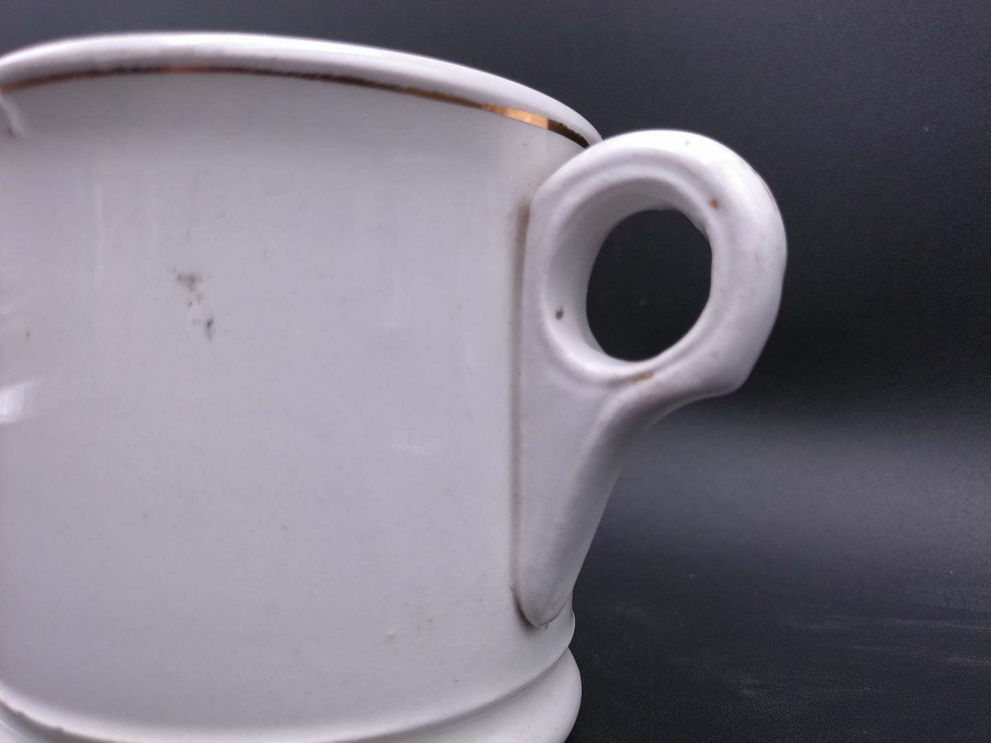 Shaving Cream Mug D.E. McNicol Clarksburg W VA Antique Ironstone