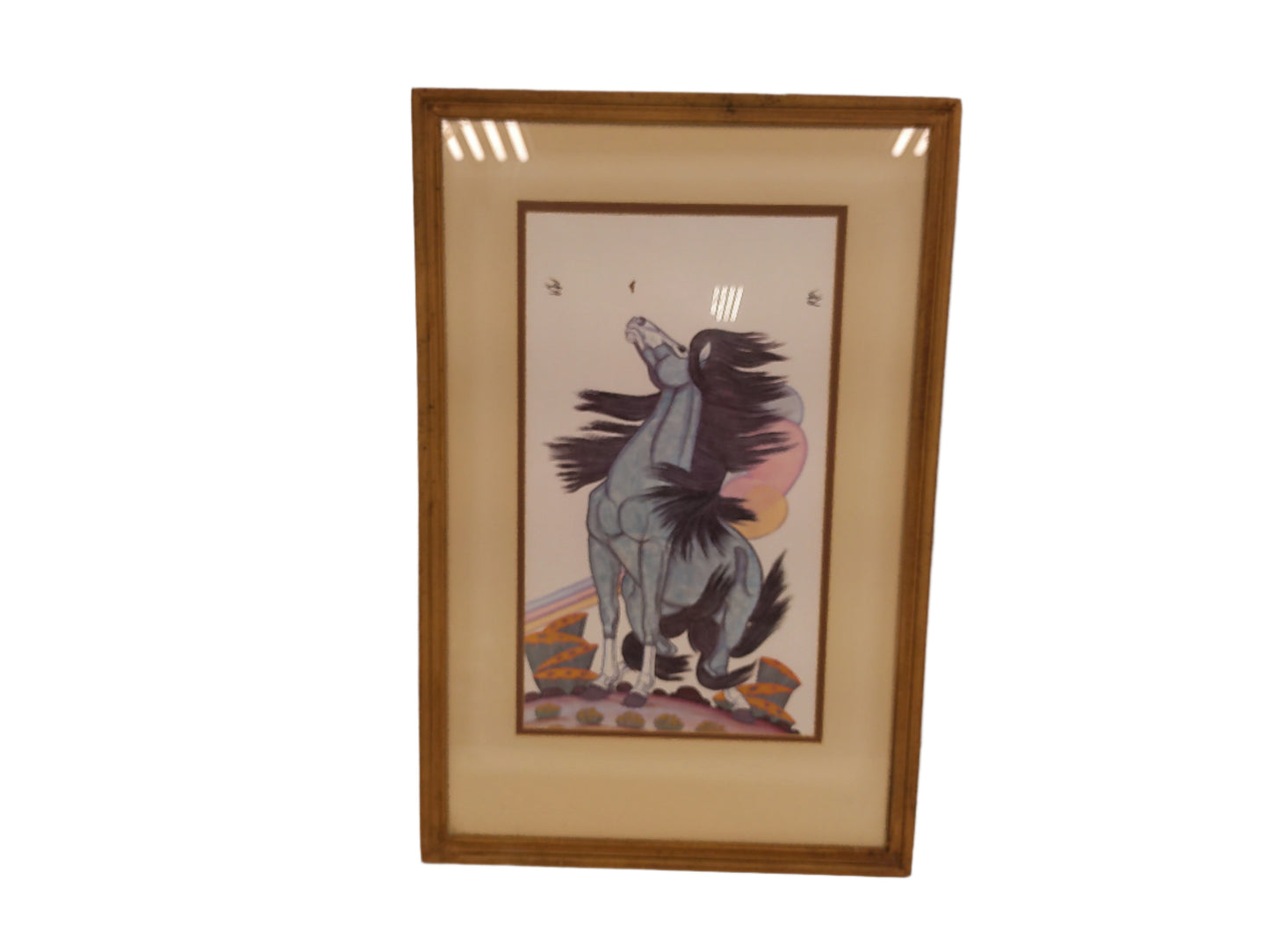 Art Vintage Quincy Tahoma Horse Print  King of The Stallions Native American Art