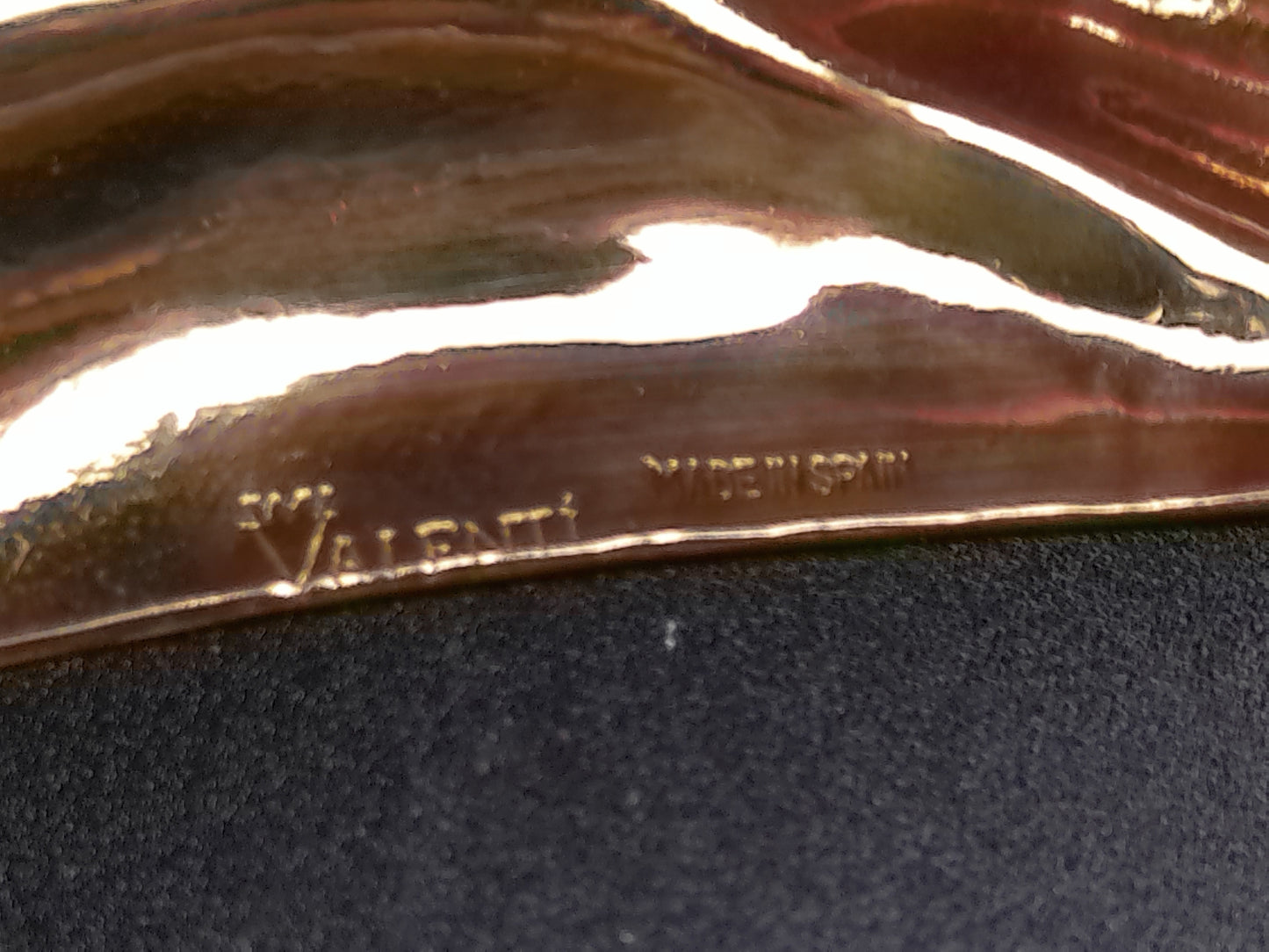 Valenti Silver Gold Colored Plate 20th Century Large Brass Shell  Made in Spain, Marked