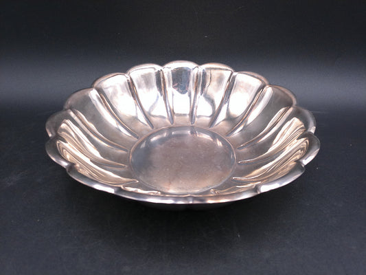Reed & Barton 175 Holiday Silver Plated Scalloped Bowl Fluted Vintage