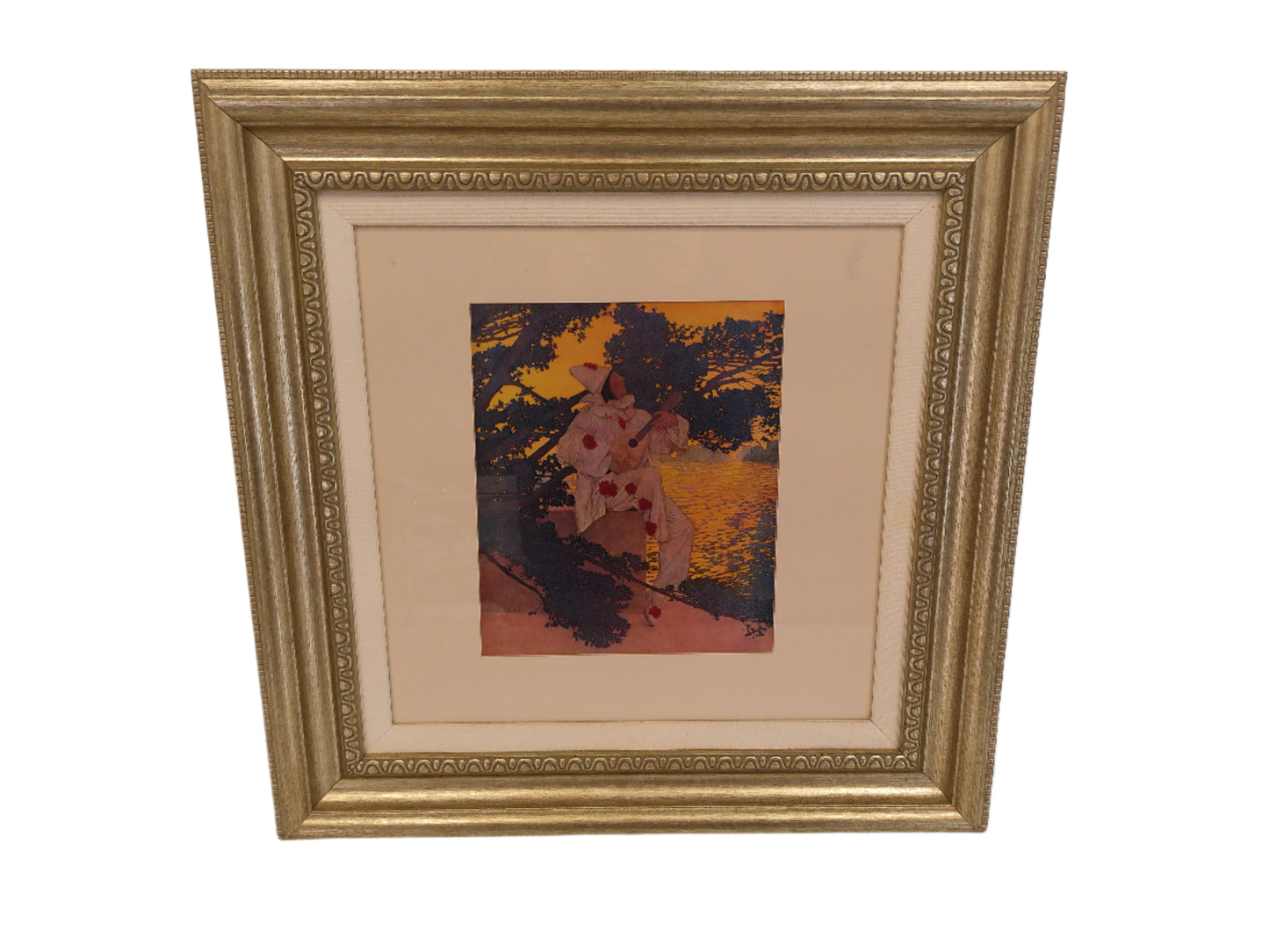 Art Maxfield Parrish Vintage Print Pierrot's Serenade circa 1908