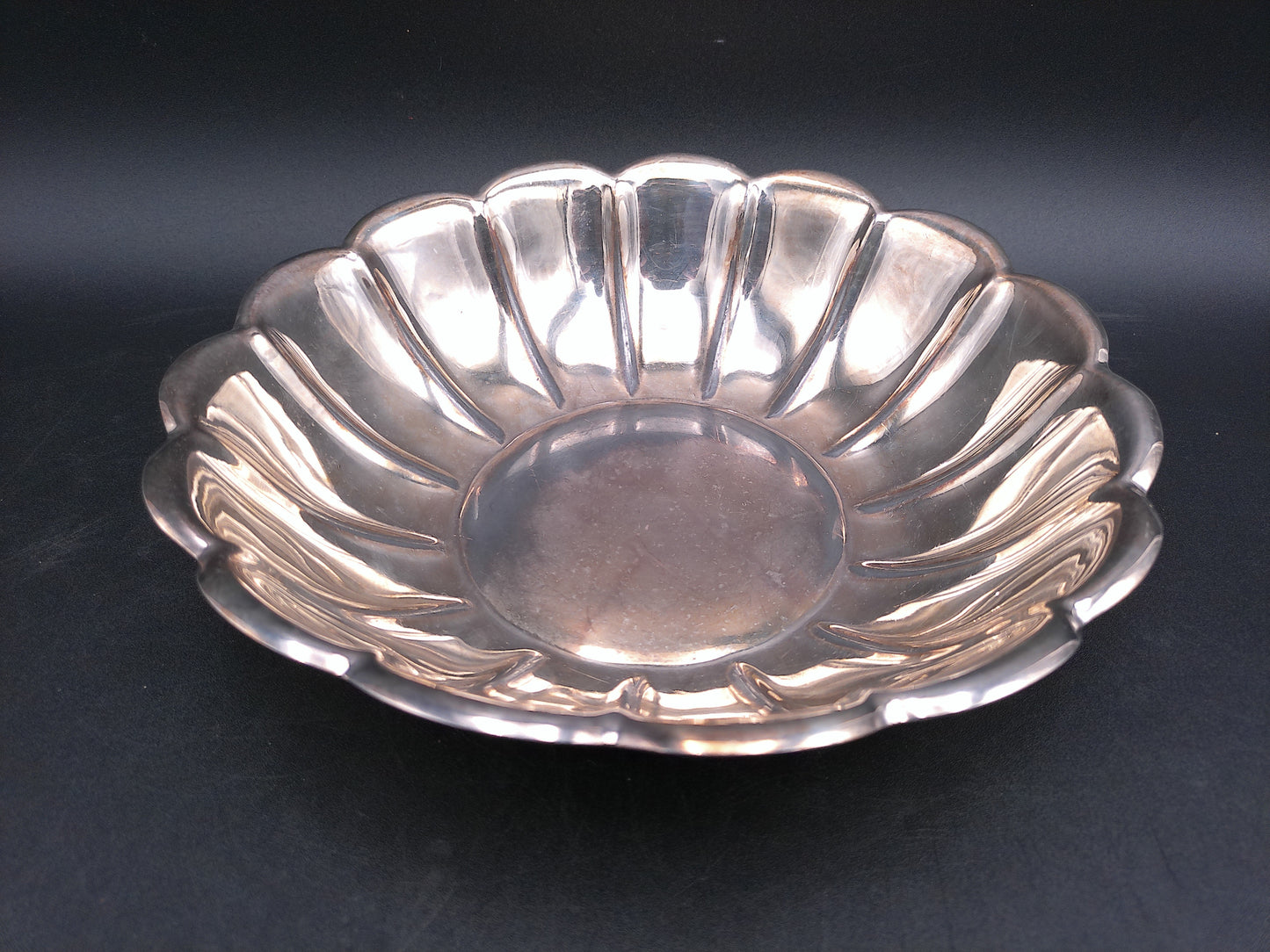 Reed & Barton 175 Holiday Silver Plated Scalloped Bowl Fluted Vintage