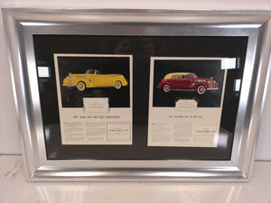 Art Framed Picture of 2 Packard Super 8 Cars  1939
