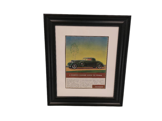 Art print Packard Slogan Goes to work Wood Framed Glass