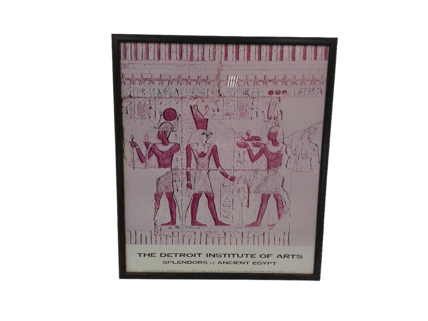 Art Egyptian poster  at Detroit Institute of Art  1997 Metal frame with Glass