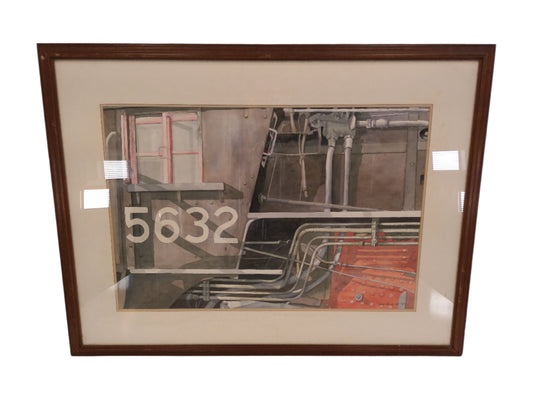 Art Painting "Grand Truck Western's 5632" Train Engine Orginal Painting
