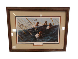 Art On the Rise Canvasbacks and Bluebills Painting By Don Van Gilder Signed print
