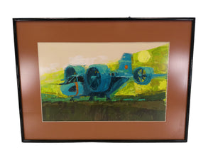 Art Painting of Airplane  Metal Frame with Glass
